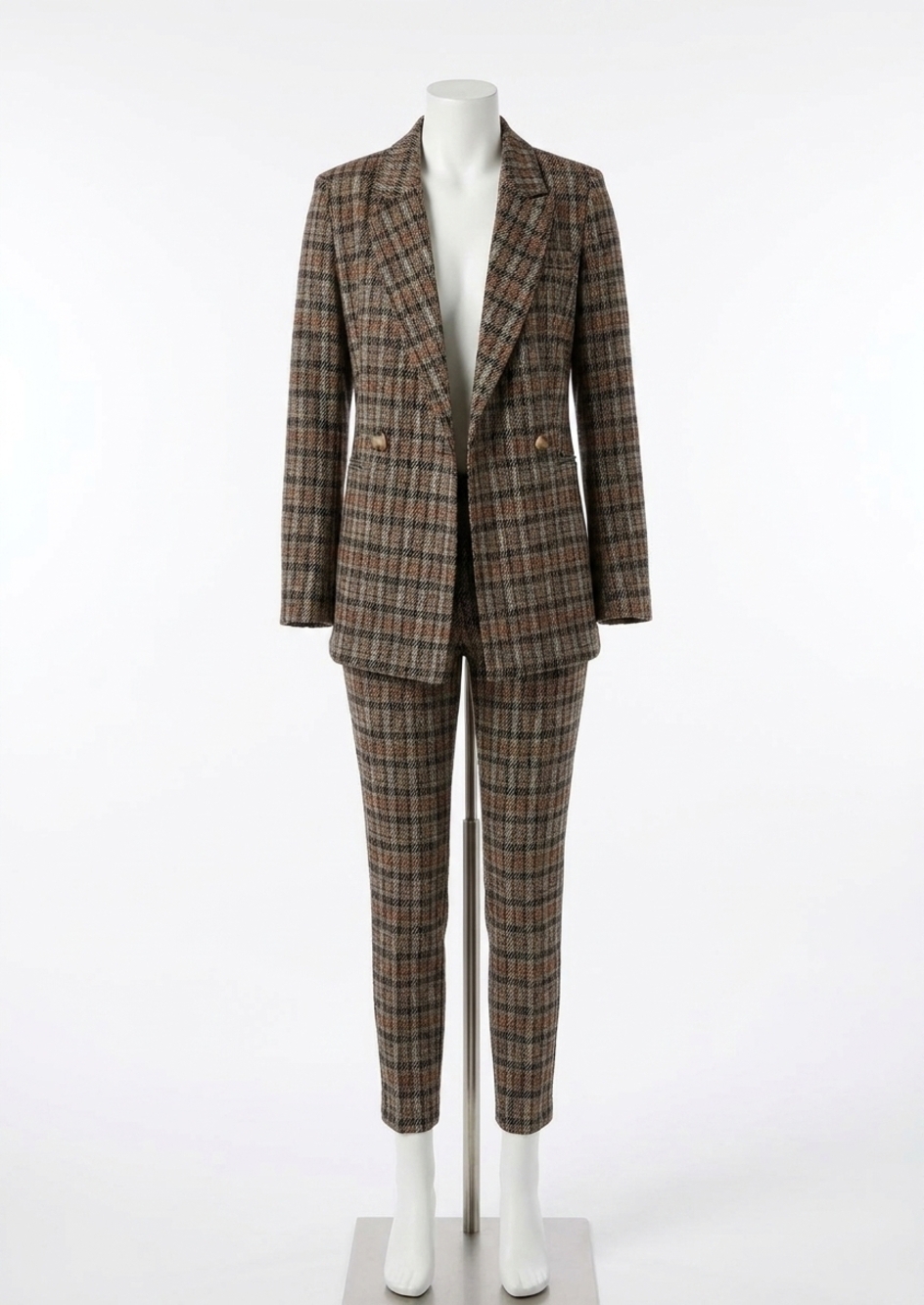 NEW HEARTLOOM glend plaid blazer in espresso